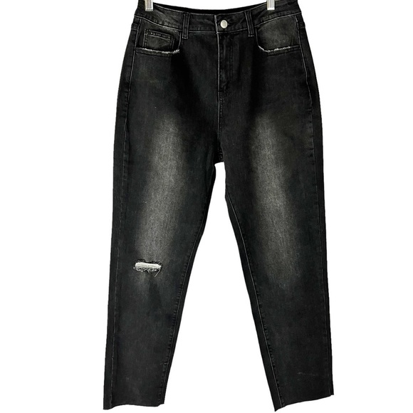 NWT Kittenish Black Denim High Rise Goth Jeans - Picture 1 of 6